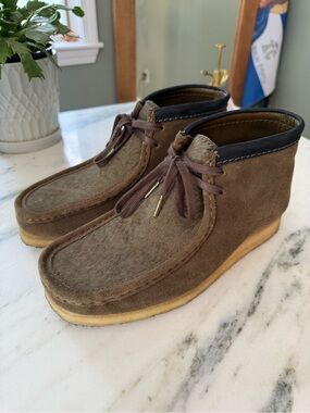 Men's Brown calf hair wallabee boots